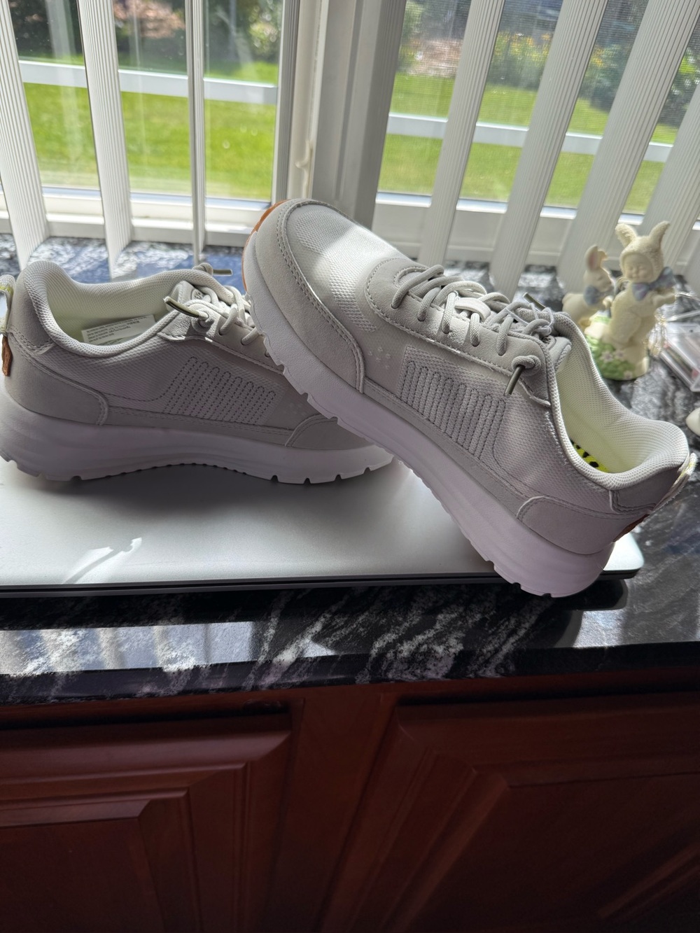 NWT Athletic Sneakers in Olive Green with Yellow Accents